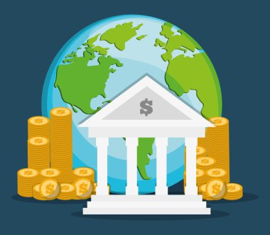 Banka simgesi tasarım, vektör çizim