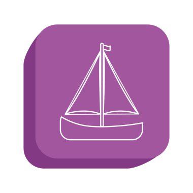 yelken tekne simgesi tasarım, vektör çizim