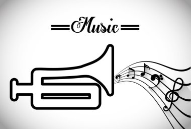 trompet simgesi tasarım, vektör çizim