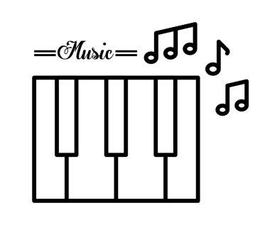 piyano simgesi tasarım, vektör çizim