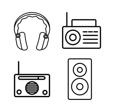 Müzik simgesi tasarım, vektör çizim