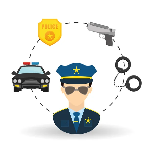 Politie pictogram ontwerp — Stockvector