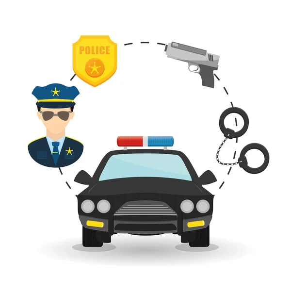 Politie pictogram ontwerp — Stockvector