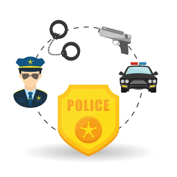 Politie pictogram ontwerp — Stockvector