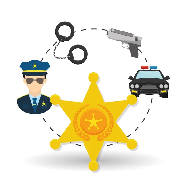 Politie pictogram ontwerp — Stockvector