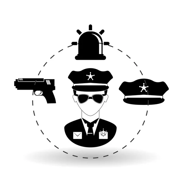 Icône de police design — Image vectorielle