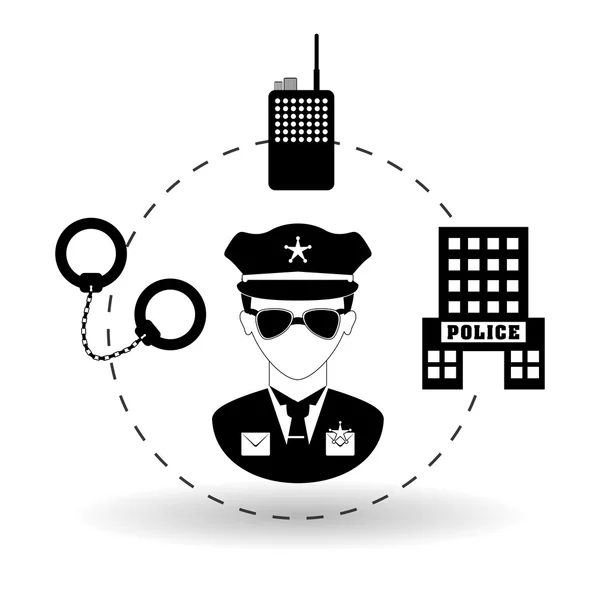Diseño icono de policía — Vector de stock