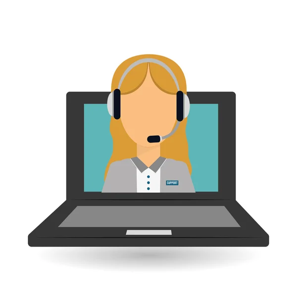 Technische dienst en call center pictogram ontwerp, vectorillustratie — Stockvector