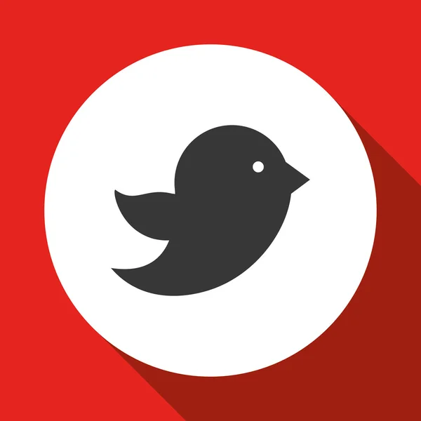 Desenho de ícone de pássaro de mídia social, ilustração vetorial — Vetor de Stock