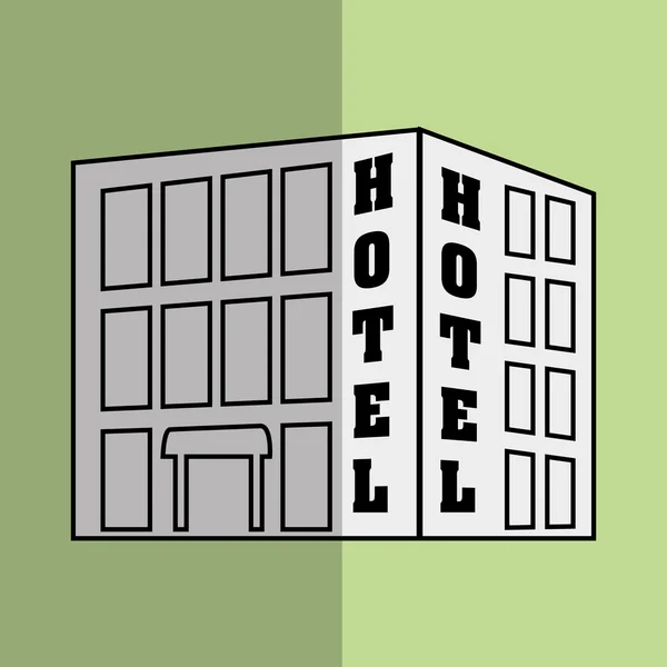 Hotelgebouw ontwerp, vectorillustratie — Stockvector