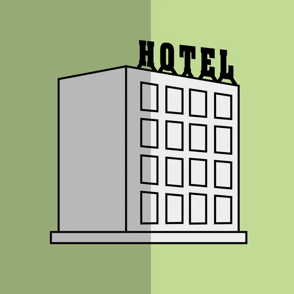 Hotelgebouw ontwerp, vectorillustratie — Stockvector
