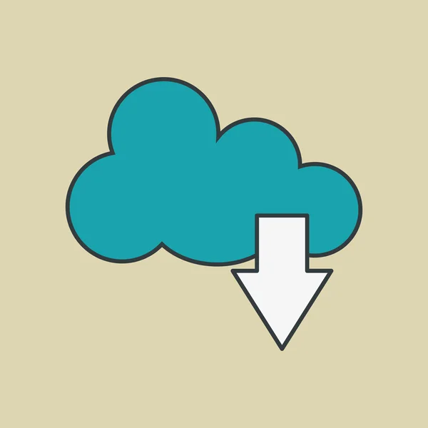 Conception icône cloud computing, illustration vectorielle — Image vectorielle