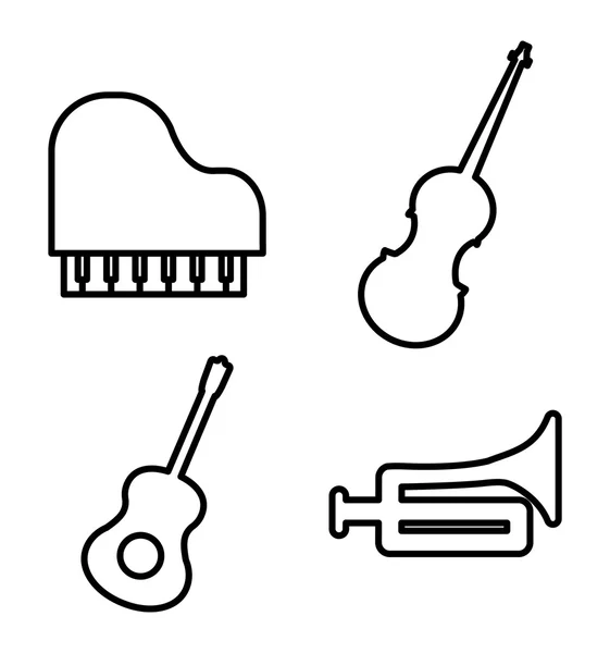 Дизайн музыкальных иконок, векторная иллюстрация — стоковый вектор