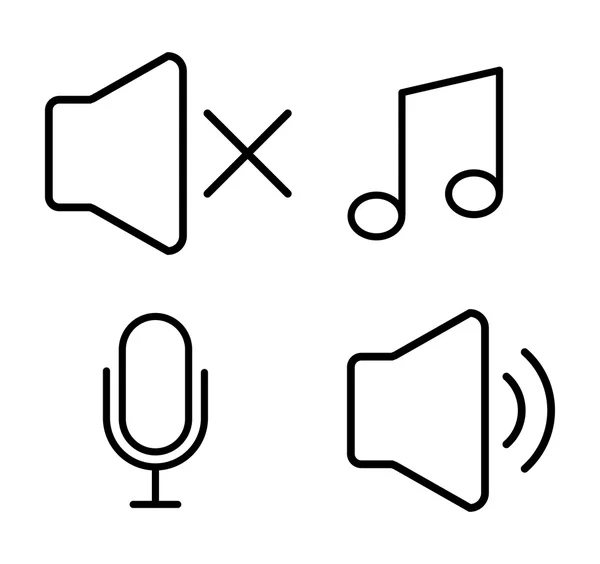Conception d'icônes musicales, illustration vectorielle — Image vectorielle