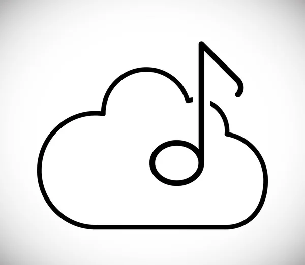 Diseño de nube musical, ilustración vectorial — Vector de stock