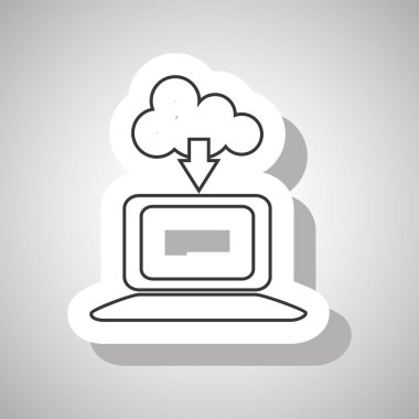 Dizüstü bilgisayar simgesi tasarım, vektör çizim