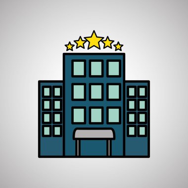 otel binası tasarımı, vektör çizim