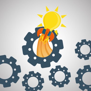 fikir ve ampul simgesi tasarım, vektör çizim