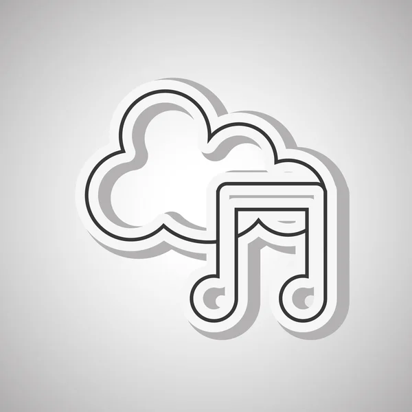 Music note icon design, vector illustration — Stock Vector