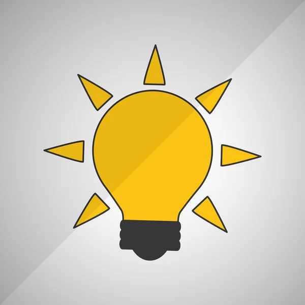Ideia e design de ícone de lâmpada, ilustração vetorial — Vetor de Stock