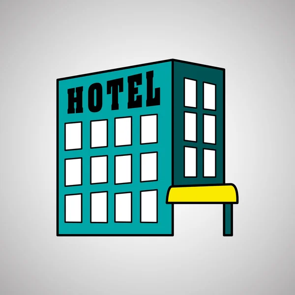 Projekt budynku hotelu, ilustracji wektorowych — Wektor stockowy