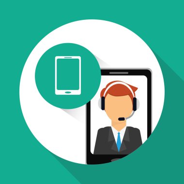 Teknik Servis ve Çağrı Merkezi simgesi tasarım, vektör çizim