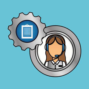 Teknik Servis ve Çağrı Merkezi simgesi tasarım, vektör çizim