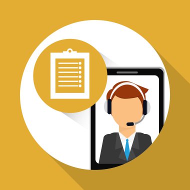 Teknik Servis ve Çağrı Merkezi simgesi tasarım, vektör çizim