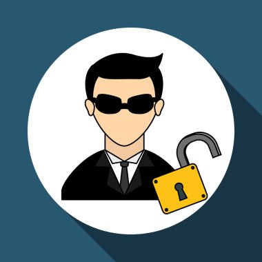 hacker simgesi tasarım, vektör çizim