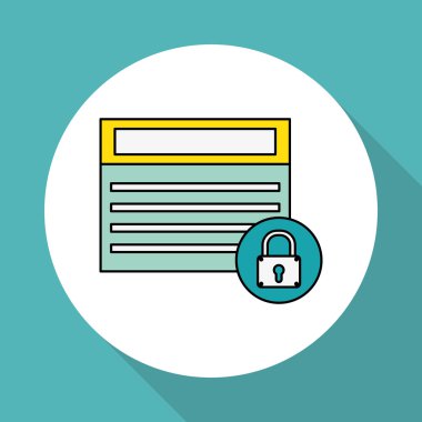 asma kilit ve belge tasarım, vektör çizim