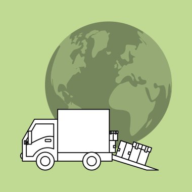 Teslimat ve planet tasarım, vektör çizim