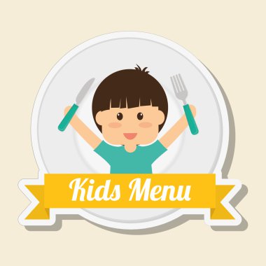 Menü çocuklar simgesi tasarım, vektör çizim vektör çizim