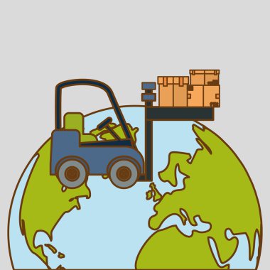 Teslimat ve planet tasarım, vektör çizim