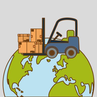 Teslimat ve planet tasarım, vektör çizim