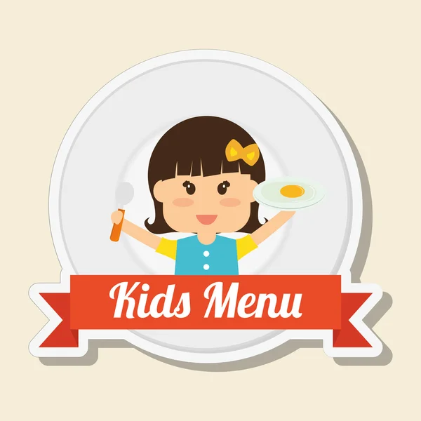 Menu Kids icon design, vector illustration, vector illustration — Stock Vector