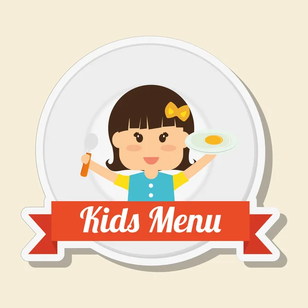 Menu Kids icon design, illustrazione vettoriale, illustrazione vettoriale — Vettoriale Stock