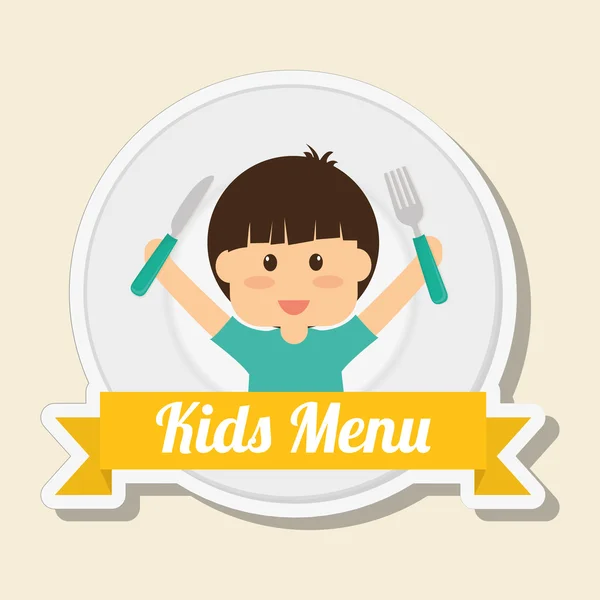 Menú Diseño de iconos para niños, ilustración vectorial, ilustración vectorial — Vector de stock