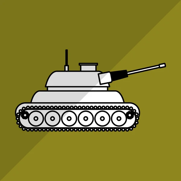 Desenho de tanque militar, ilustração vetorial — Vetor de Stock