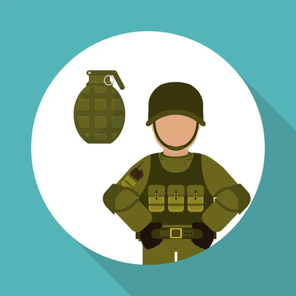 Diseño de icono militar, ilustración vectorial — Vector de stock