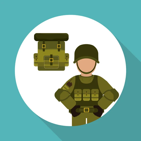 Projeto militar do soldat, ilustração do vetor —  Vetores de Stock