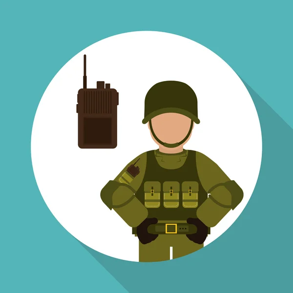 Design icoane militare, ilustrație vectorială — Vector de stoc