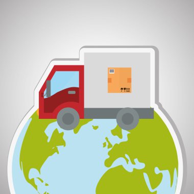 Teslimat ve planet tasarım, vektör çizim