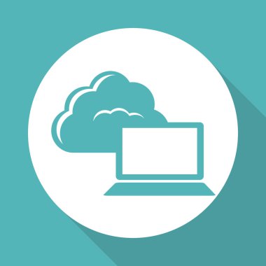 Veri Merkezi ve laptop tasarım, vektör çizim