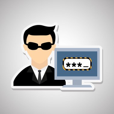 hacker simgesi tasarım, vektör çizim