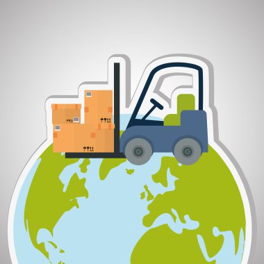 Teslimat ve planet tasarım, vektör çizim