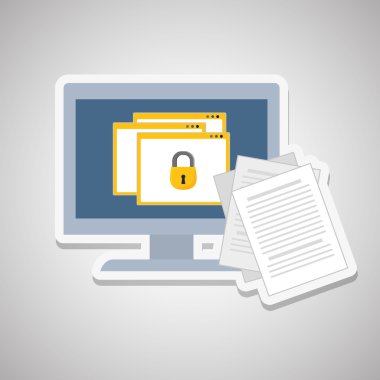 asma kilit ve belge tasarım, vektör çizim