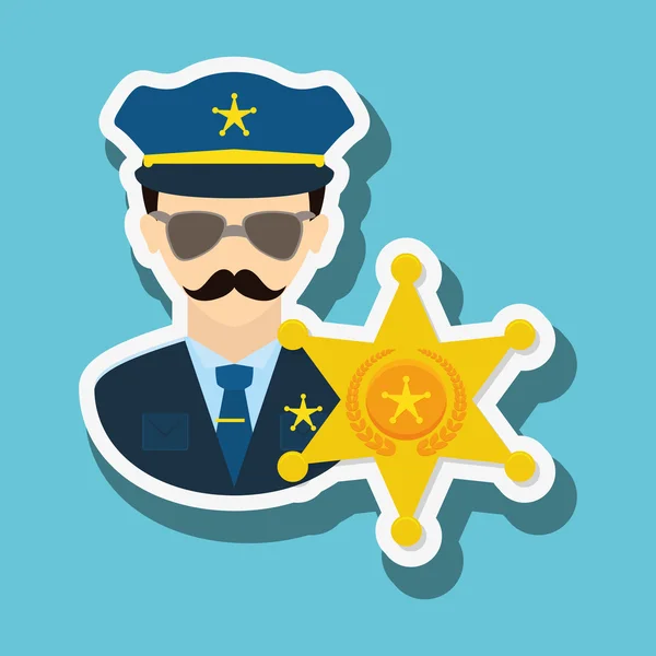 Diseño de iconos policiales, ilustración vectorial — Archivo Imágenes Vectoriales