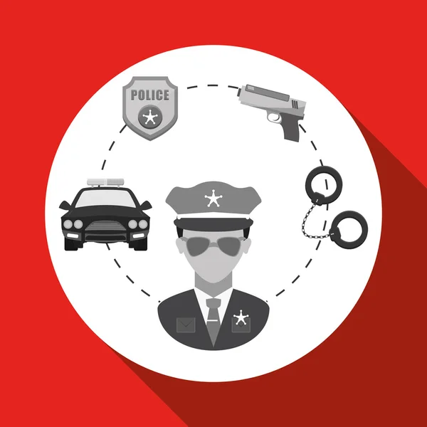 Politie pictogram ontwerp, vectorillustratie — Stockvector