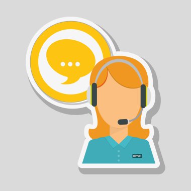 Çağrı Merkezi simgesi tasarım, illüstrasyon vektör