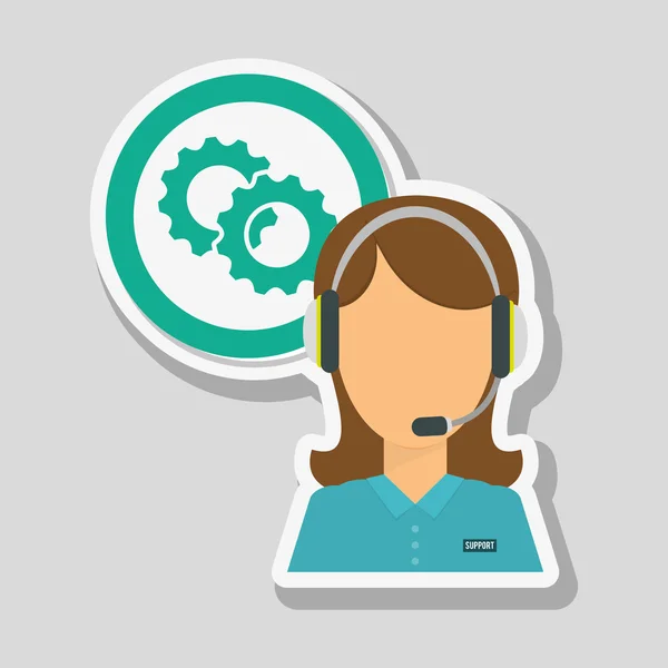 Call Center Icon Design, Vektorillustration — Stockvektor